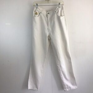 White straight leg Braxton 5 Pocket with Logo Stretch Jeans SIze 14.